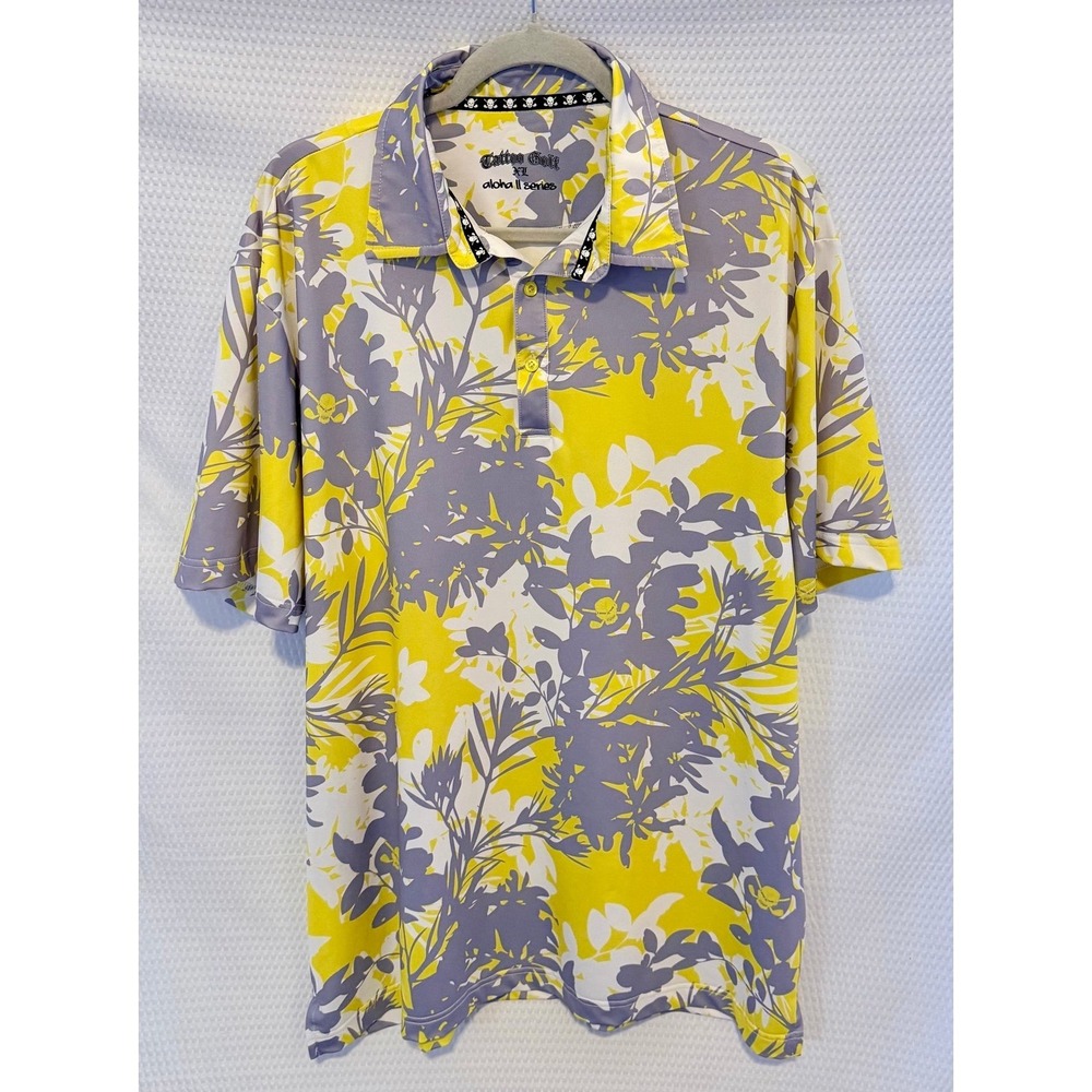 Tattoo Golf Aloha II Series Polo Shirt Size XL Like New